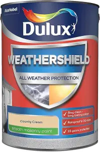 Dulux Weathershield Smooth Masonry Paint 5L Classic Cream