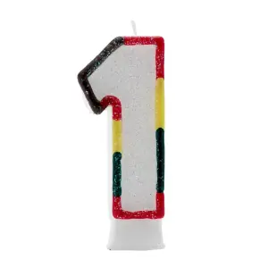 Kaleidoscope Double Sided 1st Birthday Birthday Candle Multicoloured (One Size)