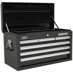 Durable 6 Drawer Black Tool Chest with Lockable Storage Cabinet