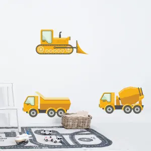 Construction Vehicle Wall Sticker Set