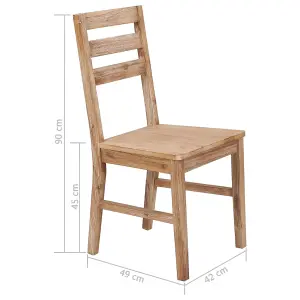 Berkfield Dining Chairs 6 pcs Solid Acacia Wood