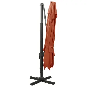 Berkfield Cantilever Umbrella with Double Top 300x300 cm Terracotta