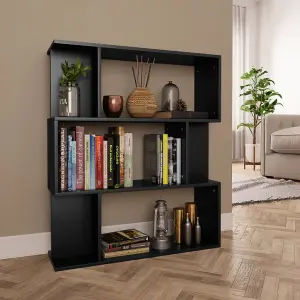 Berkfield Book Cabinet/Room Divider Black 80x24x96 cm Engineered Wood