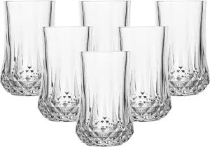 simpa 320ml Diamond Etched Highball Tumbler, Set of 6