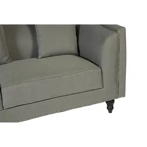 Interiors by Premier Feya Three Seater Grey Fabric Sofa