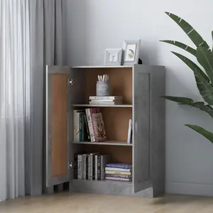 Berkfield Book Cabinet Concrete Grey 82.5x30.5x115 cm Engineered Wood