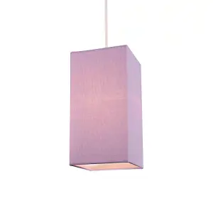 Contemporary and Stylish Soft Lilac Linen Fabric Tall Rectangular 25cm Lampshade