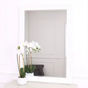 Andrews Flat Wall Mirror White Matte / 100cm x 70cm W