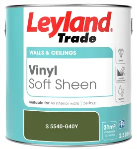 Leyland Trade Vinyl Soft Sheen Walls & Ceilings Emulsion Paint (S 5540-G40Y) - 2.5L