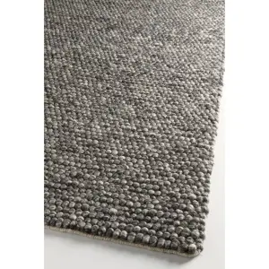 GoodHome Budwig Dark grey Striped Medium Rug, (L)170cm x (W)120cm