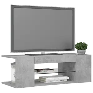 Berkfield TV Cabinet with LED Lights Concrete Grey 90x39x30 cm