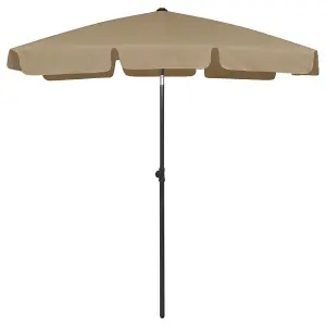 Berkfield Beach Umbrella Taupe 180x120 cm