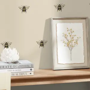 Luxe Bee Wallpaper In Light Natural