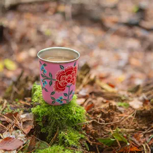 BillyCan Hand-Painted Picnic Cup - 300ml - Raspberry Peony