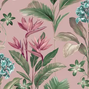 Oliana Floral Wallpaper Pink Belgravia 8485