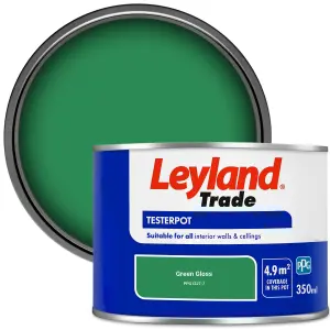 Leyland Trade Vinyl Matt Walls & Ceilings Emulsion Paint Green Gloss (PPG1227-7) 350ml Tester