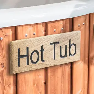 Peak Heritage Engraved Oak Sign 30cm - Hot Tub