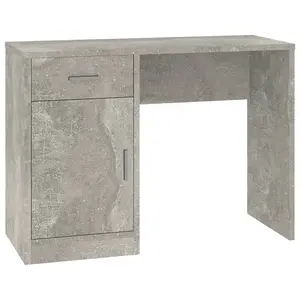 Berkfield Desk with Drawer&Cabinet Concrete Grey 100x40x73 cm Engineered Wood