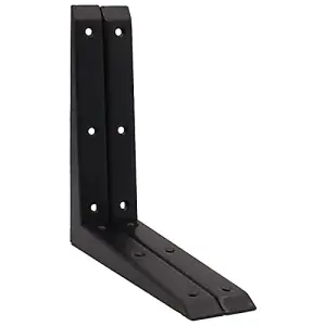 EAI Strong Shelf Bracket Mitre Reinforced Hi-Load Pattern - 200 x 200mm - Black - Pack of 2