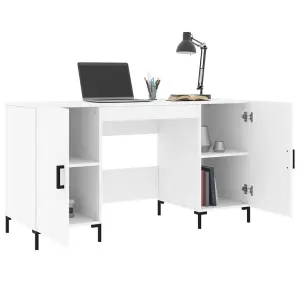 Berkfield Desk White 140x50x75 cm Engineered Wood