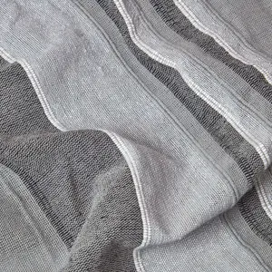 Homescapes Cotton Morocco Striped Grey Throw, 225 x 255 cm