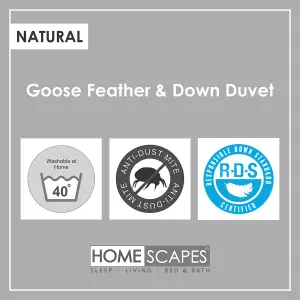 Homescapes Goose Feather and Down All Seasons Double Size Duvet