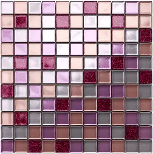 Glass mosaic on mesh for bathroom or kitchen 300mm x 300mm - Barbie