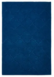 Navy Handmade Luxurious Modern Geometric Rug For Bedroom & Living Room-120cm X 170cm