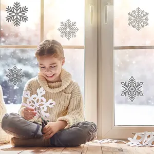 Grey Snowflake Window Stickers