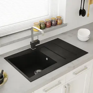 Astini Xeron 1.0 Bowl Black SMC Synthetic Reversible Kitchen Sink & Waste