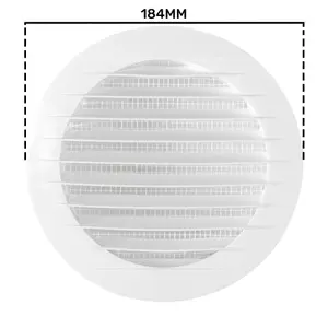 150mm round White Air Vent Grille/Duct Covers with Fly Screen/Anti-Insect Mesh,push fit