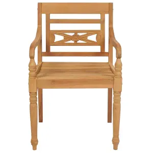 Berkfield Batavia Chairs 2 pcs Solid Teak Wood