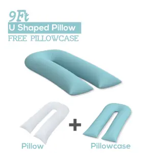 9FT U Pillow with FREE Pillowcase Maternity Pregnancy Support U Shaped Pillow