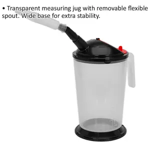 5L Clear Measuring Jug with Removable Spout and Wide Base for Improved Stability