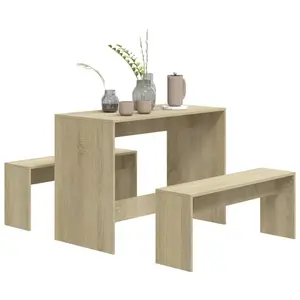 Goldfinch Dining Set Engineered Wood Sonoma Oak / 75cm H x 102cm L x 50cm W