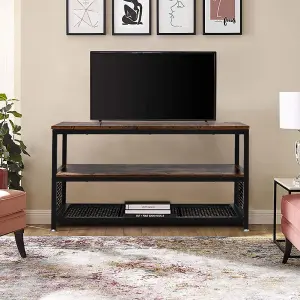 3 Tier Retro Rectangle TV Unit Sideboard Cabinet TV Stand