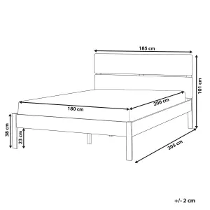 EU Super King Size Bed with LED Light Wood BOISSET