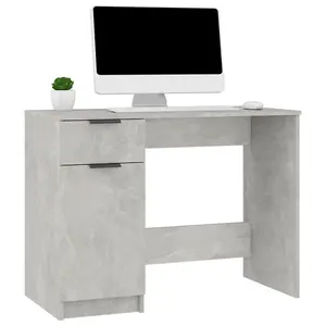 Berkfield Desk Concrete Grey 100x50x75 cm Engineered Wood