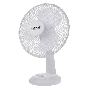 AMOS 12" Oscillating 3 Speed Desktop Desk Table Fan Portable Adjustable Electric Tilting Air Cooling Home Office Fan