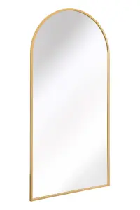 MirrorOutlet - The Arcus - Gold Framed Arched Leaner/Wall Garden Mirror 79" x 39" (200 x 100 cm)