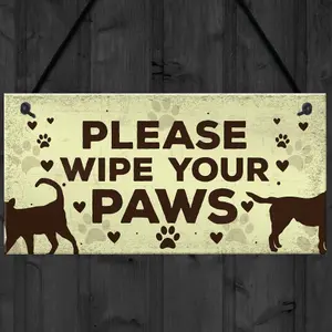 Red Ocean Animals Welcome Sign Hanging Plaque Dog Signs For Home Funny Cat Door Wall Sign