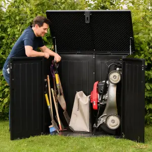 Olsen & Smith 775L Capacity Outdoor Garden Storage Box With Padlock Plastic Shed Wheelie Bin Box Cabinet