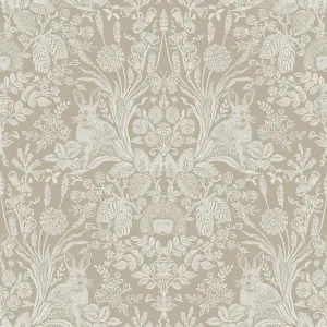 Harlen Woodland Damask Wallpaper Beige Holden 13559