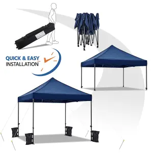 Yaheetech Navy Blue 3x3m Heavy Duty Pop Up Gazebo