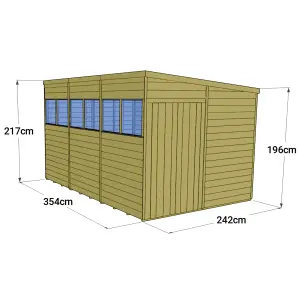 Store More Tongue and Groove Pent Shed - 12x8 Windowed