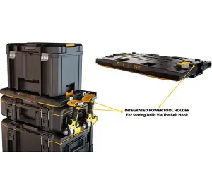 Dewalt Toughsystem 2 Mobile Tool Storage Box Trolley + Tstak Adaptor + Storage