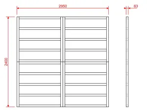 Wooden shed bases 10x8 (W-295cm x D-240cm), made of 38mm x 63mm