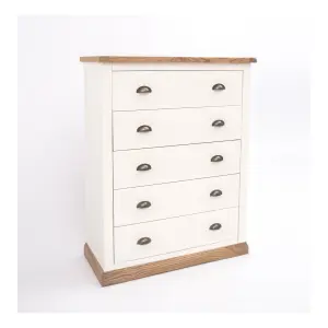 Tropea 5 Drawer Chest of Drawers Brass Cup Handle