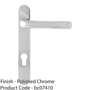 Chrome Multi-Point Locking Security Door Handle - 240mm External Lever Backplate