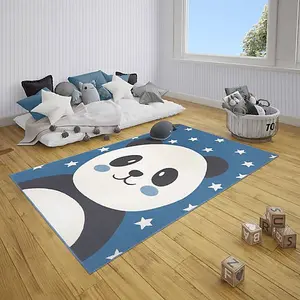 Peter Panda Rug 160 x 220cm / Cute & Cozy Panda-Themed Rug for Kids Rooms